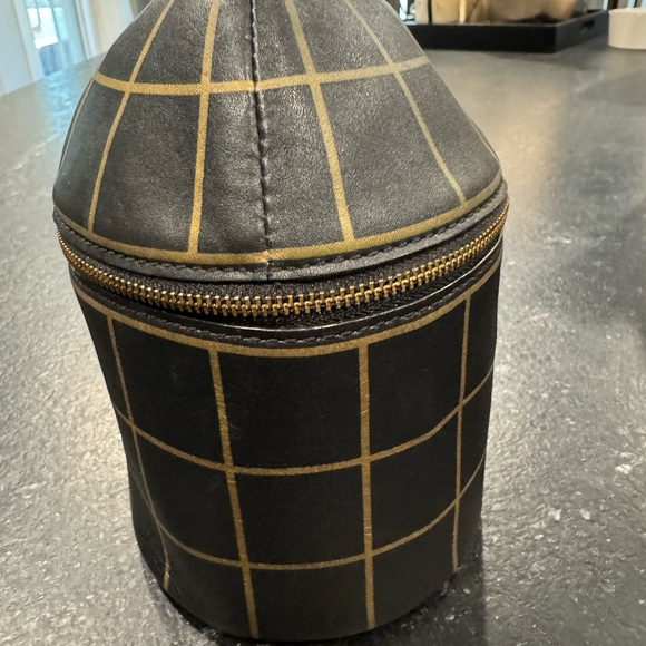 KATE SPADE Jade Drive Bird Cage Black Leather Wristlet Pink Bird Charm RARE. - Picture 3 of 12